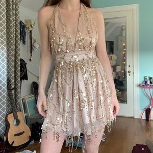 Rose Gold Xenia Boutique Dress